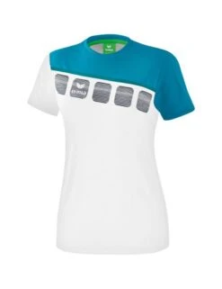 Erima 5-C T-Shirt 24 Erima 5-C T-Shirt -Hummel Verkäufe Erima 5 C T Shirt Farbe weiss oriental blue colonial blue