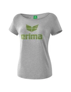 Erima Essential T-Shirt -Hummel Verkäufe Erima Essential T Shirt Farbe hellgrau melange twist of lime