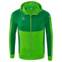 Erima Six Wings Trainingsjacke Mit Kapuze 1032205 -Hummel Verkäufe Erima Six Wings Trainingsjacke mit Kapuze 1032205 Farbe green smaragd weiss