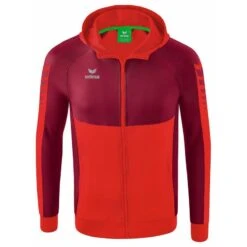 Erima Six Wings Trainingsjacke Mit Kapuze 1032205 -Hummel Verkäufe Erima Six Wings Trainingsjacke mit Kapuze 1032205 Farbe rot bordeaux