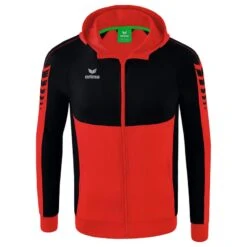 Erima Six Wings Trainingsjacke Mit Kapuze 1032205 -Hummel Verkäufe Erima Six Wings Trainingsjacke mit Kapuze 1032205 Farbe rot schwarz