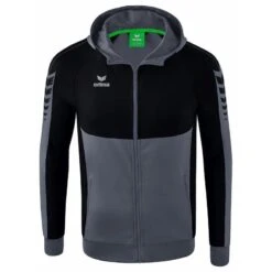 Erima Six Wings Trainingsjacke Mit Kapuze 1032205 -Hummel Verkäufe Erima Six Wings Trainingsjacke mit Kapuze 1032205 Farbe slate grey schwarz
