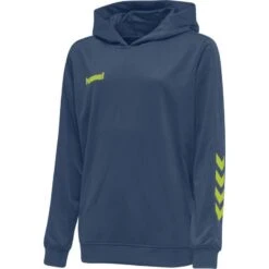 HUMMEL HmlPROMO KIDS POLY HOODIE 208318 -Hummel Verkäufe HUMMEL hmlPROMO KIDS POLY HOODIE 208318 Farbe DARK DENIM LIME PUNCH