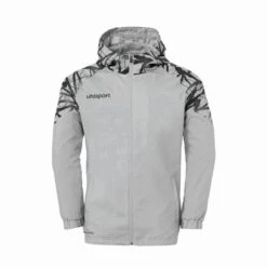 Uhlsport GOAL 25 EVO WOVEN Kapuzenjacke -Hummel Verkäufe Uhlsport GOAL 25 EVO WOVEN Kapuzenjacke Farbe dark grau melange schwarz